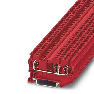 Phoenix Contact DIN Rail Terminal Block 800V 28A Red Feed Through 1-Level Spring Cage ST 2.5-TWIN RD 3031995