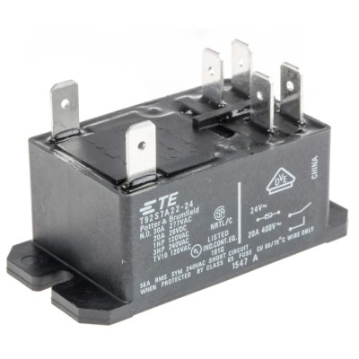 TE Connectivity Panel Power Relay 24V AC Coil 30A Switching Current DPST T92S7A22-24 1393212-4