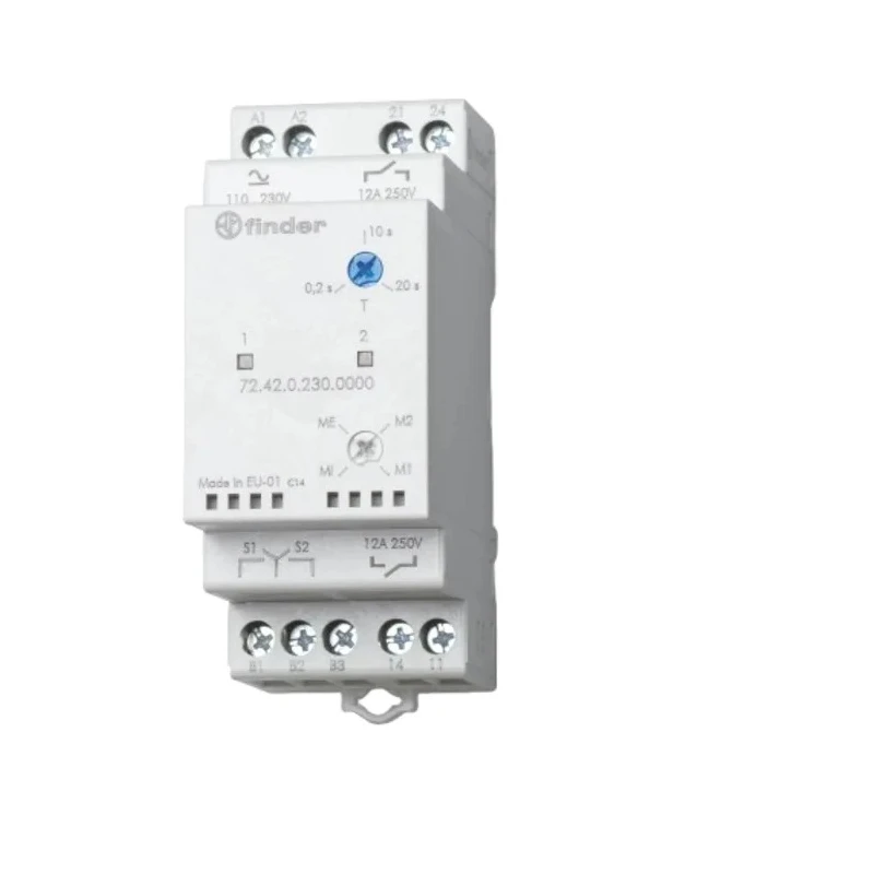 Finder Monitoring Relay 1 Phase DPST DIN Rail Mount 0.2 to 20 s Time Delay 72.42.0.230.0000