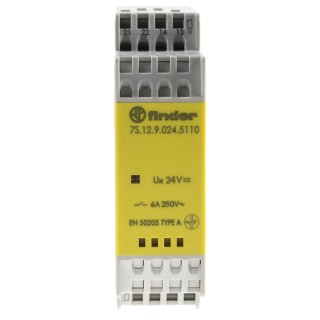 Finder PCB Force Guided Relay 24V DC Coil Voltage 2-Pole SPDT 7S.12.9.024.5110
