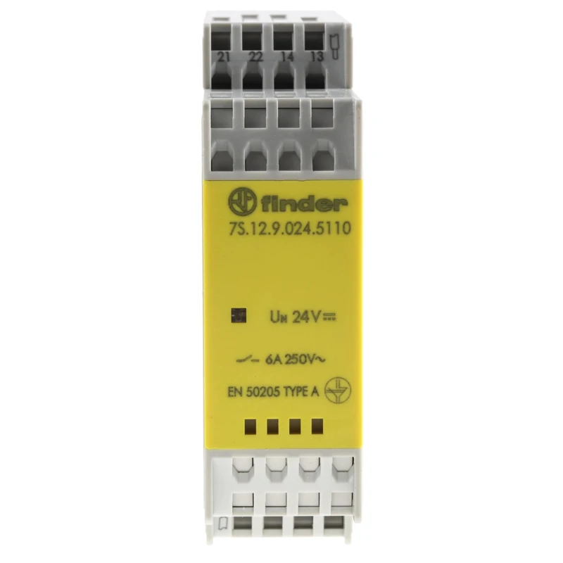 Finder PCB Force Guided Relay 24V DC Coil Voltage 2-Pole SPDT 7S.12.9.024.5110