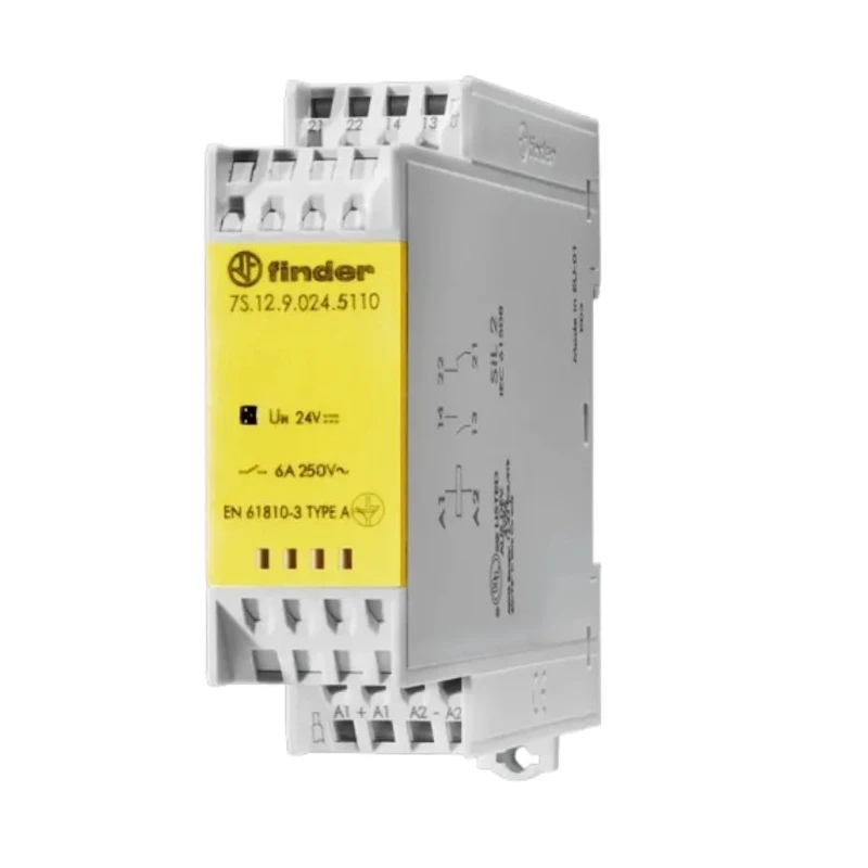 Finder PCB Force Guided Relay 24V DC Coil Voltage 2-Pole SPDT 7S.12.9.024.5110
