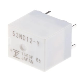 Fujitsu PCB Automotive Relay 12V Coil Voltage 600mW Power 30A Switching Current SPST FBR53ND12-Y