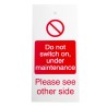 RS PRO Industrial Polyvinyl Chloride Do Not Switch On Lockout Tag 160mm x 75mm 792-4502