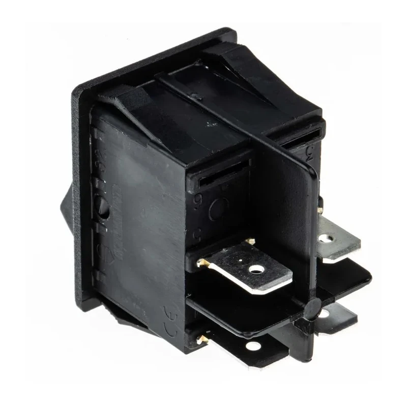 RS PRO DPST On-Off On-Off Rocker Switch Panel 20A, Black Actuator, 30x22 mm Cutout 793-2519