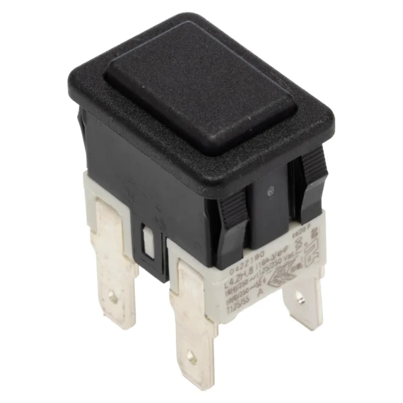 RS PRO Push Button Switch Latching Panel Mount DPDT Flat Actuator 13 mm Cutout IP67 250V AC 16A 793-2544