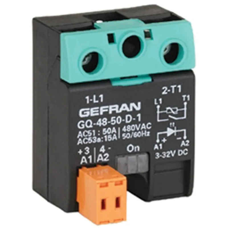 Gefran Solid State Relay, 50 A Load, Surface Mount, 480 V AC Load, 260 V AC/DC Control F041187/ GQ-50-48-A-1-1