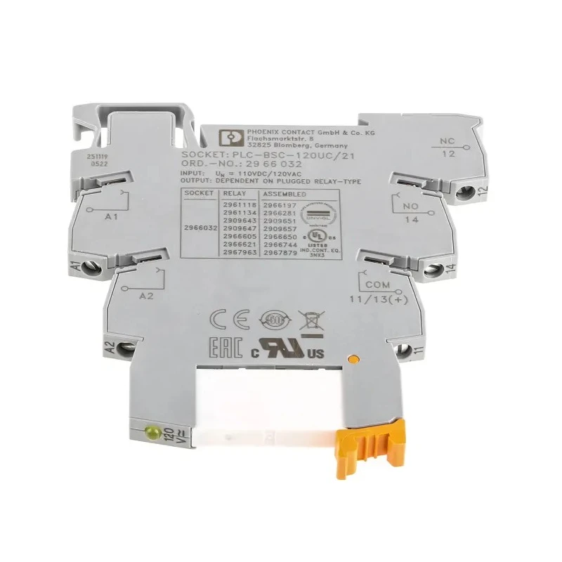 Phoenix Contact Electromechanical Interface Relay PLC-RSC-120UC/21 Series, Chassis Mount, 120V AC Coil, SPDT, 3.5mA 2966197