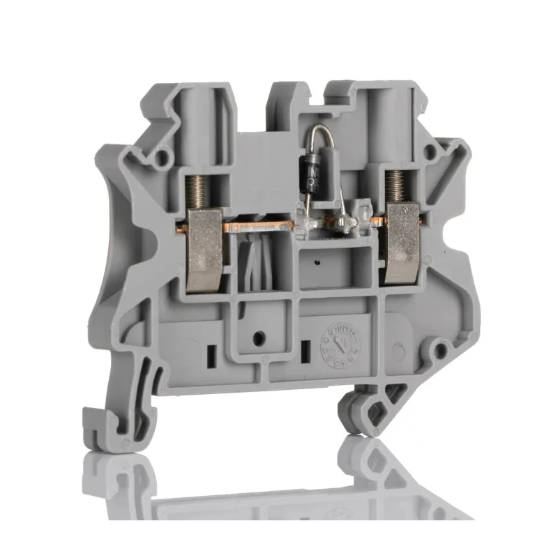 Phoenix Contact UT 4-DIO/L-R Series Component Terminal Block Grey, 4mm², 1-Level, Screw Termination, 800V, 500mA 3046210
