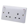 MK Electric 13A White 2 Gang Surface Mount Indoor Plug Socket Type G K2746WHI