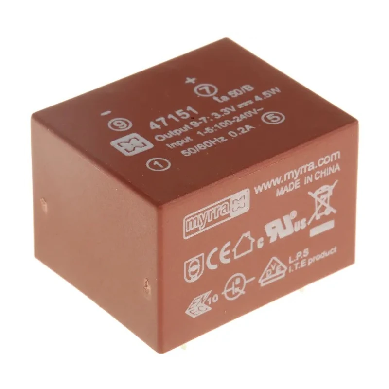 Myrra SMPS Transformer 5 W Power 265 V Primary, 3.3 V Secondary, 5 Outputs, 85 to 370 V AC 47151