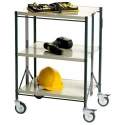 RS PRO 3 Shelf Steel Tyred Trolley, 560 x 445 mm Platform, 80 kg Load Capacity, Steel Frame 789-8520
