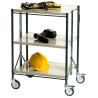 RS PRO 3 Shelf Steel Tyred Trolley, 560 x 445 mm Platform, 80 kg Load Capacity, Steel Frame 789-8520