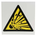 RS PRO Hazard Warning Sign Explosive Plastic ISO 7010 Standard 200mm x 200mm 813-4549