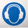 RS PRO Plastic Mandatory Sign Ear Protection Sign 200mm x 200mm ISO 7010 813-4580