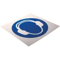 RS PRO Plastic Mandatory Sign Ear Protection Sign 200mm x 200mm ISO 7010 813-4580