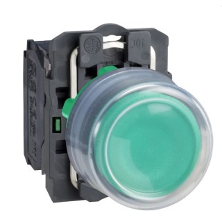 Schneider Electric Harmony XB5 Series 22 mm Panel Mount Push Button Switch SPST Spring Return Green LED IP66 XB5AP31