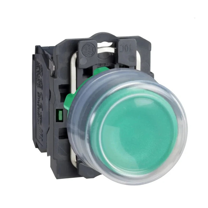 Schneider Electric Harmony XB5 Series 22 mm Panel Mount Push Button Switch SPST Spring Return Green LED IP66 XB5AP31