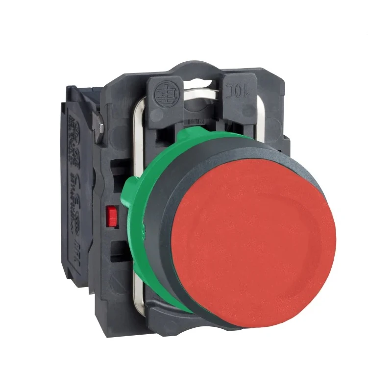 Schneider Electric Harmony XB5 Series Push Button Switch Spring Return Panel Mount 22 mm Cutout SPST Red LED 600 V XB5AL42