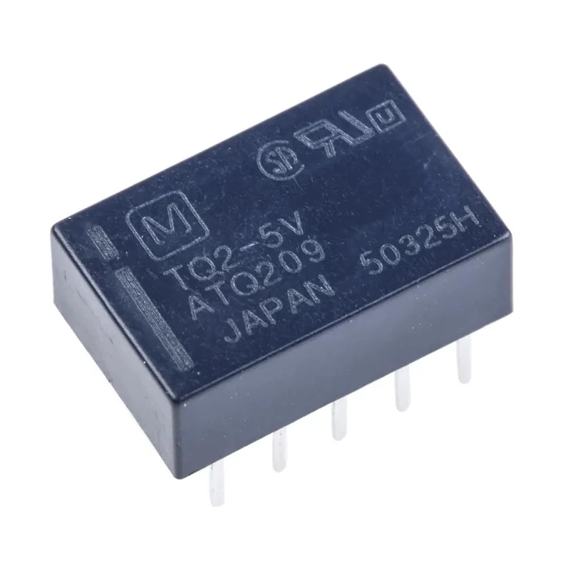 Panasonic PCB Signal Relay 5V DC Coil DPDT, Low Profile 5mm Height TQ2-5V