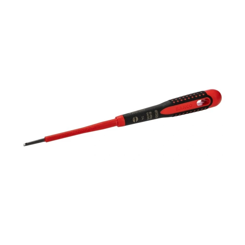 Bahco Standard Slotted Screwdriver 75 mm Blade, Bi-Material Handle, VDE/1000V Approved, 178mm Overall BE-8010S
