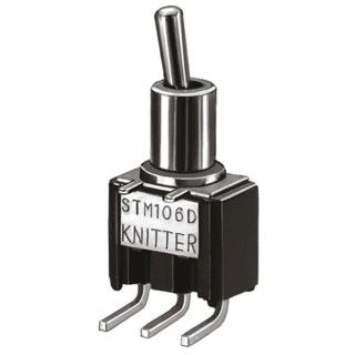 KNITTER-SWITCH Toggle Switch, PCB Mount, On-Off-On, SPDT, Through Hole Terminal, 30 V dc, 250 V ac STM 106 G-RA
