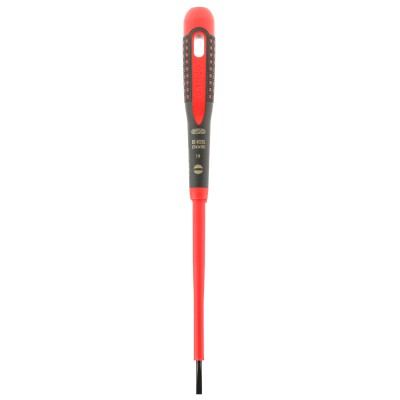 Bahco Slotted Screwdriver 100 mm Blade VDE 1000V Approved Insulated Bi-Material Handle BE-8220S