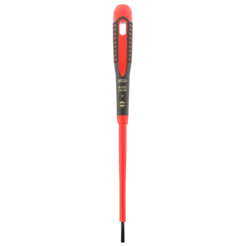 Bahco Slotted Screwdriver 100 mm Blade VDE 1000V Approved Insulated Bi-Material Handle BE-8220S