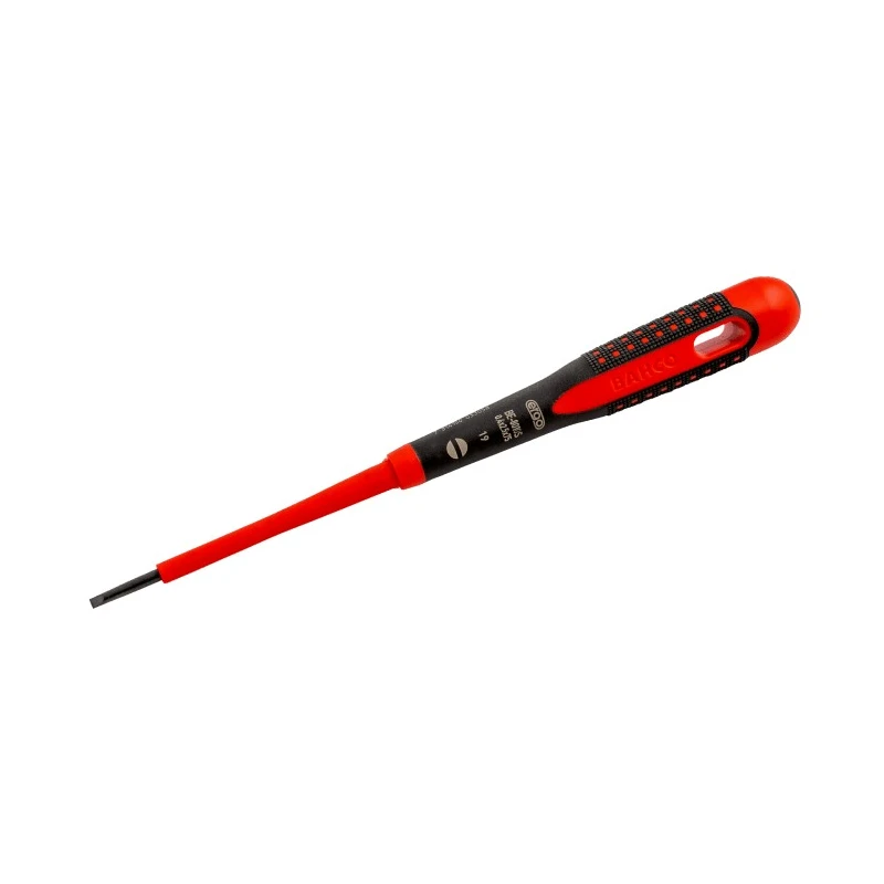 Bahco Slotted Screwdriver 100 mm Blade VDE 1000V Approved Insulated Bi-Material Handle BE-8220S