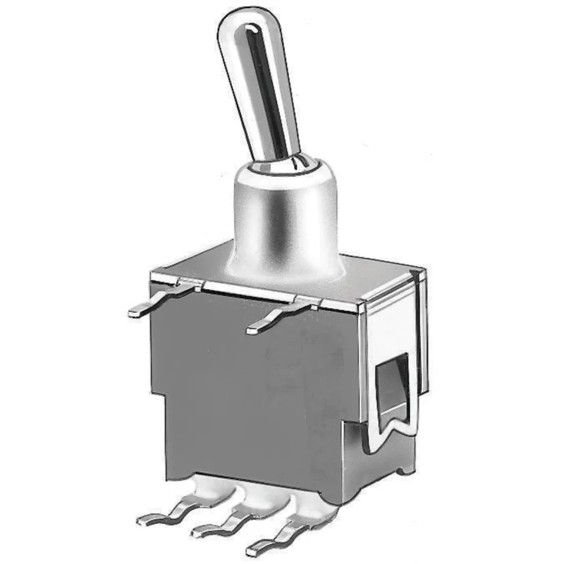 KNITTER-SWITCH Toggle Switch PCB Mount On-On SPDT 48 V dc 48 V ac Nickel Plated Brass Actuator ATE 1 F-RA