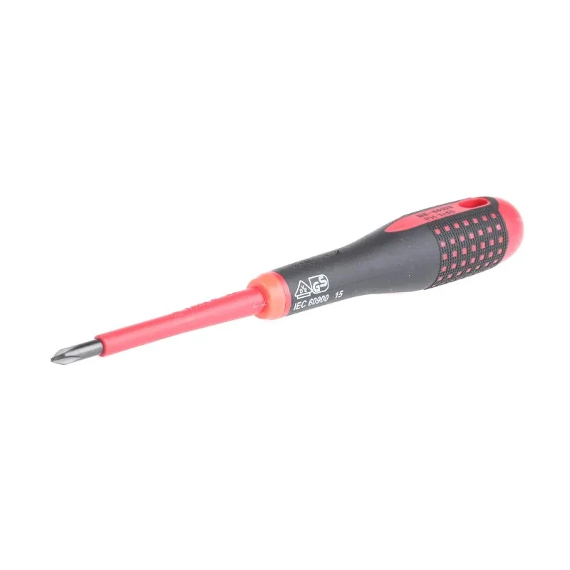 Bahco Standard Screwdriver PH1 Tip 80 mm Alloy Steel Blade Bi-Material Handle VDE/1000V Approved 202mm Overall BE-8610S