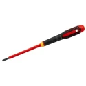 Bahco Slotted Screwdriver with 100 mm Alloy Steel Blade, Bi-Material Handle, Ergonomic Grip, Insulated for 1000V BE-8040S