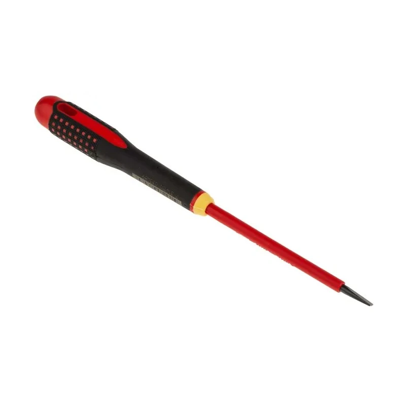 Bahco Slotted Screwdriver with 100 mm Alloy Steel Blade, Bi-Material Handle, Ergonomic Grip, Insulated for 1000V BE-8040S