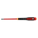 Bahco Slotted Screwdriver with 100 mm Alloy Steel Blade, Bi-Material Handle, Ergonomic Grip, Insulated for 1000V BE-8040S