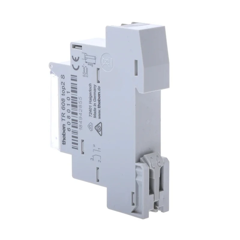 Theben Digital DIN Rail Time Switch 230V AC Single Channel SPDT Astronomical Timer TR608 top2 S