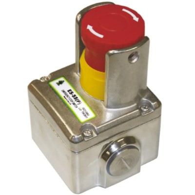 IDEM ES Series Twist Release Emergency Stop Push Button, Surface Mount, 2 NC/1 NO, IP69K 
