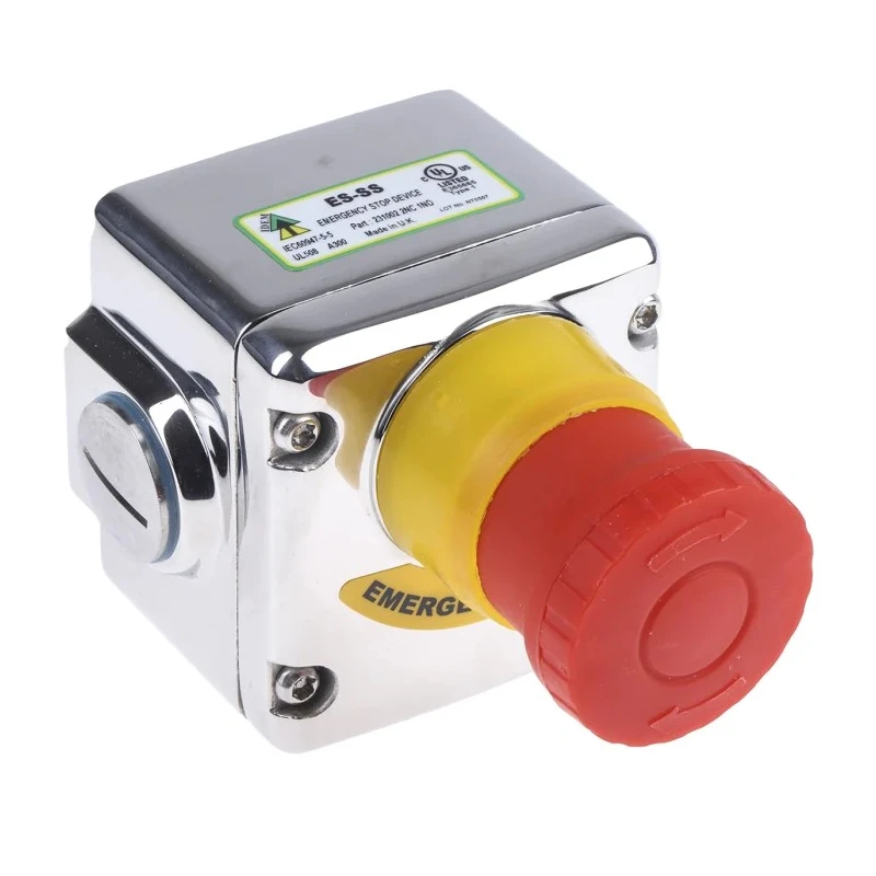 IDEM ES Series Twist Release Emergency Stop Push Button Surface Mount 2 NC/1 NO IP69K 