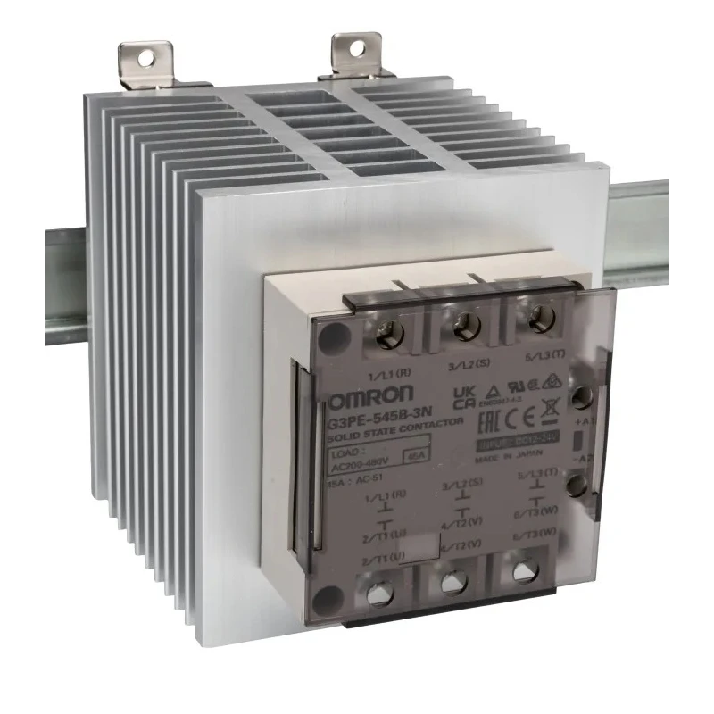 Omron G3PE Three Phase Series Solid State Relay, 45A Load Current, DIN Rail Mount, 528V AC Load, 12-24V DC Control 