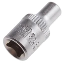 RS PRO Socket 1/4 in Drive 4 mm 6 Point Square Chrome Vanadium Steel Sand Blasted Finish 830-3988