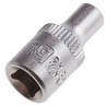 RS PRO Socket 1/4 in Drive 4 mm 6 Point Square Chrome Vanadium Steel Sand Blasted Finish 830-3988