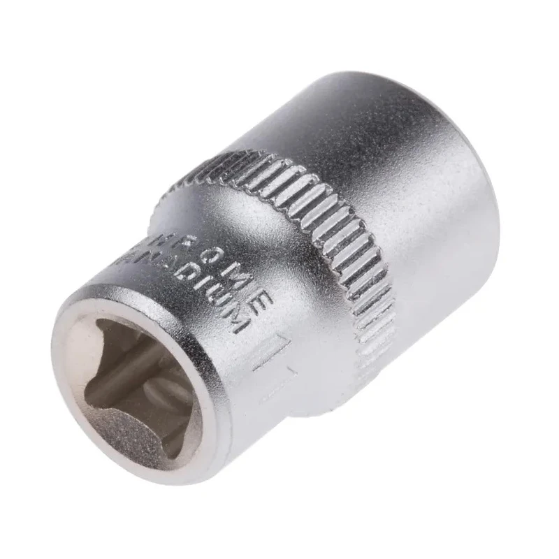 RS PRO 1/4 in Drive 11 mm 6 Point Square Chrome Vanadium Steel Socket 830-4010