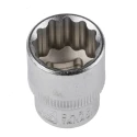 RS PRO Socket 3/8 in Drive 16 mm 12 Point Square Chrome Vanadium Steel Sand Blasted Finish 830-4054
