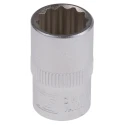 RS PRO 3/8 in Drive 12 mm 12 Point Square Chrome Vanadium Steel Socket 830-4044