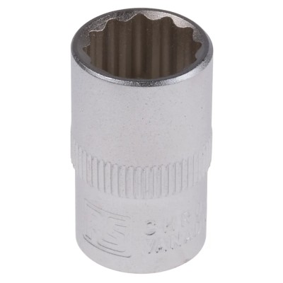 RS PRO 3/8 in Drive 12 mm 12 Point Square Chrome Vanadium Steel Socket 830-4044