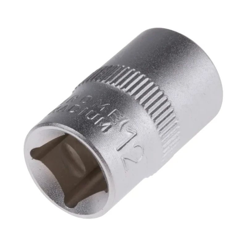 RS PRO 3/8 in Drive 12 mm 12 Point Square Chrome Vanadium Steel Socket 830-4044