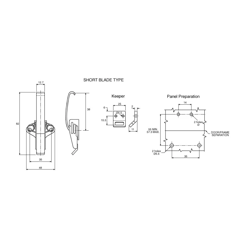 Southco Stainless Steel Zinc Plated Spring Loaded Draw Latch 87 mm Length 52 mm Width 20 mm Depth V4-0006-52-RS