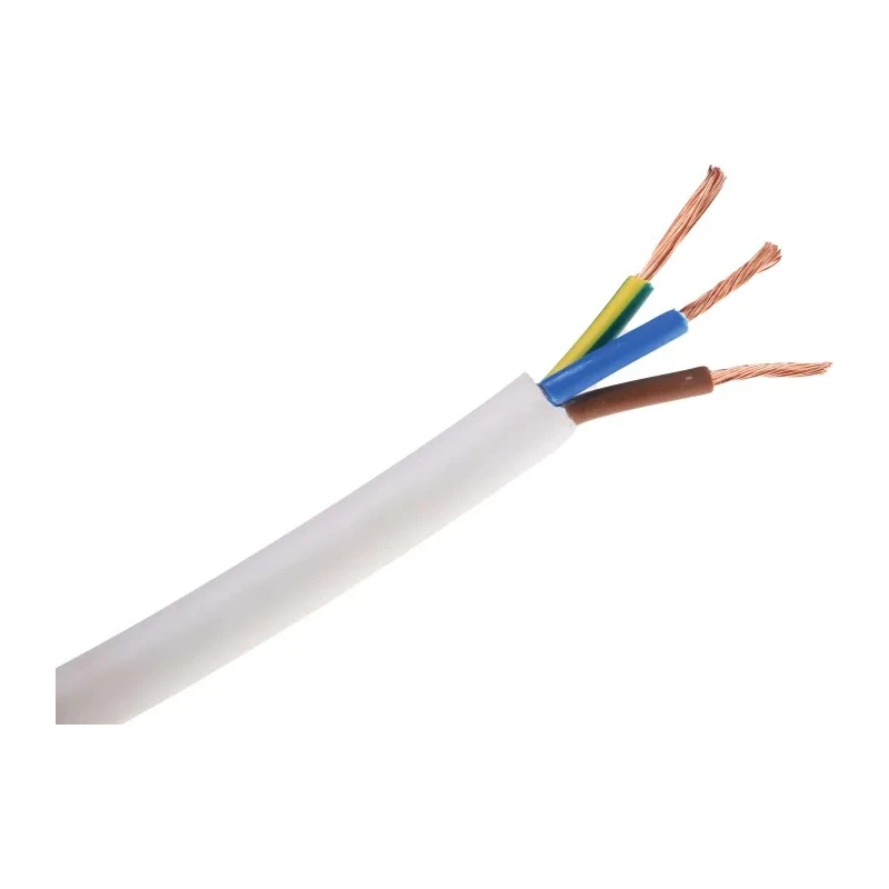 RS PRO 2 Core Power Cable, White 0.75mm² 70 °C, 100 m Thermoplastic 836-0713