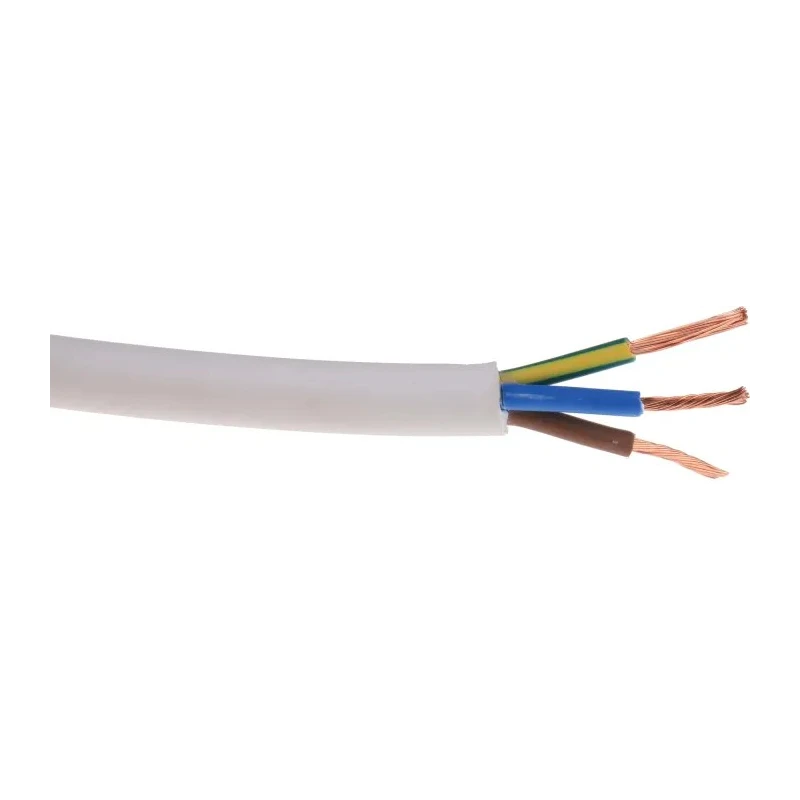 RS PRO 2 Core Power Cable, White 0.75mm² 70 °C, 100 m Thermoplastic 836-0713