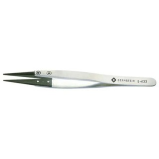 Bernstein 125mm Stainless Steel Flat ESD Safe Tweezer 5-433