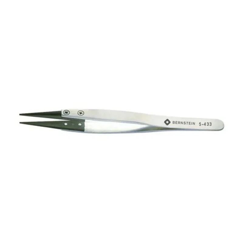 Bernstein 125mm Stainless Steel Flat ESD Safe Tweezer 5-433